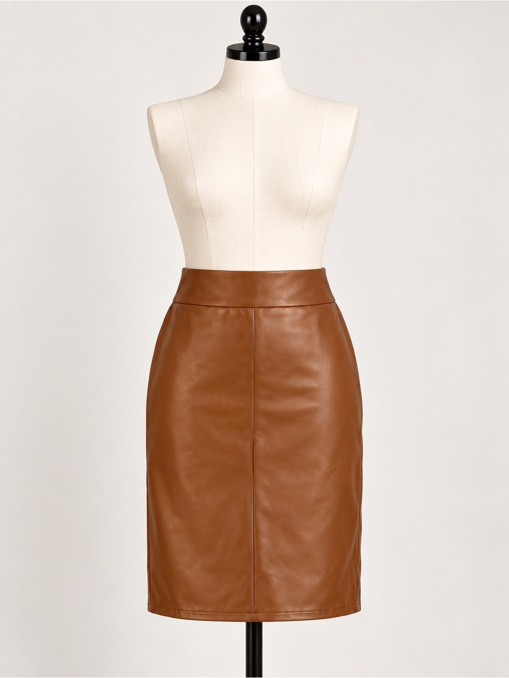 Brown Vegan Leather Pencil Skirt Small